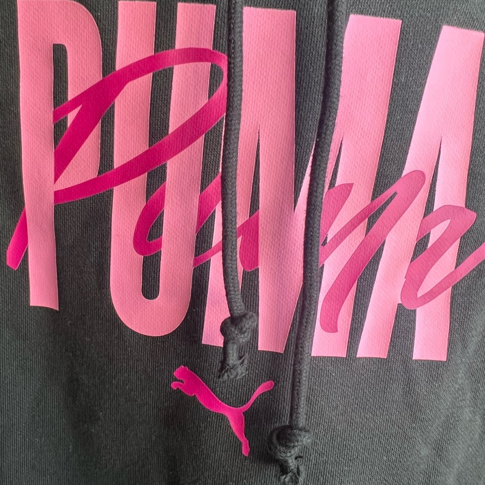PUMA Women's Black Sweater with Vibrant Pink Logo - Picture 2 of 9